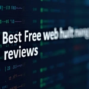 The image shows a computer screen displaying a comparison table of best free web hosting reviews.