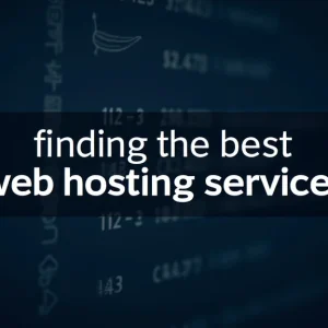 The image shows a person comparing different web hosting review websites on a laptop screen.